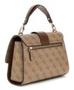 GUESS Nolana Top Handle Flap Bag Latte Logo / Brown
