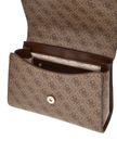 GUESS Nolana Top Handle Flap Bag Latte Logo / Brown