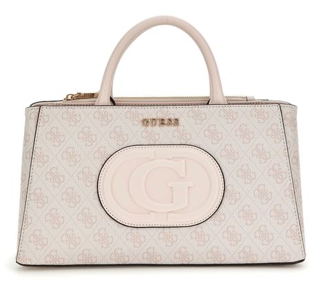 GUESS Eco Mietta Small Society Satchel Dove Logo / Stone