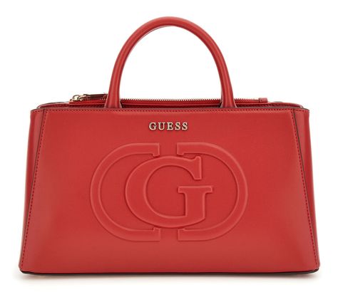 GUESS Eco Mietta Small Society Satchel Red