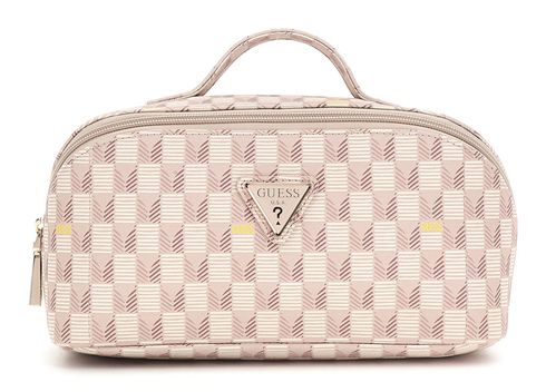 GUESS G Wave Large Cosmetic Travel Bag Blush Logo