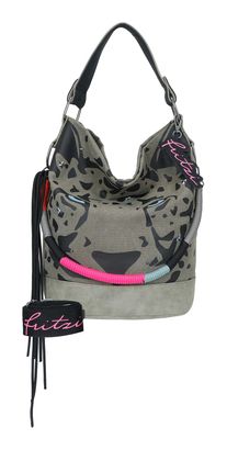 Fritzi aus Preußen Izzy07 Olga Limited Canvas Hobo Bag Panther Spotty