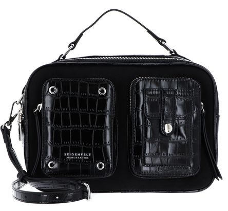 SEIDENFELT MANUFAKTUR Little Case Croco Print Black