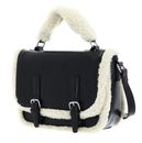 SEIDENFELT MANUFAKTUR Drevja Satchel Glossy Black & Beige Teddy