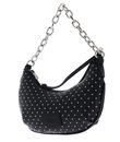SEIDENFELT MANUFAKTUR Jomala Halfmoon Pochette Bag Black With Tiny Rivets SEIDENFELT MANUFAKTUR Jomala Halfmoon Pochette Bag Black With Tiny Rivets