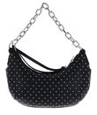 SEIDENFELT MANUFAKTUR Jomala Halfmoon Pochette Bag Black With Tiny Rivets SEIDENFELT MANUFAKTUR Jomala Halfmoon Pochette Bag Black With Tiny Rivets