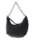 SEIDENFELT MANUFAKTUR Jomala Halfmoon Pochette Bag Black With Tiny Rivets SEIDENFELT MANUFAKTUR Jomala Halfmoon Pochette Bag Black With Tiny Rivets