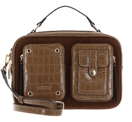 SEIDENFELT MANUFAKTUR Little Case Croco Print Olive / Gold