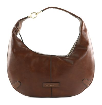 THE BRIDGE Flavia Hobo Bag L Marrone 14 / Oro