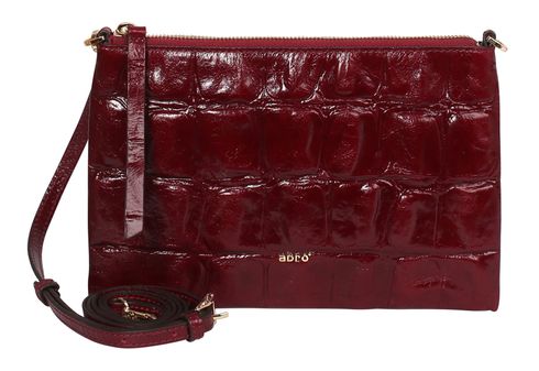 abro Leather Maxi Cocco All Day Crossbody Bag Bordeaux