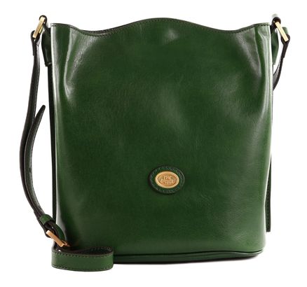 THE BRIDGE Stodo Bucket Bag M Verde Inglese abb. Oro