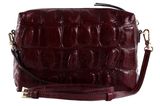 abro Leder Maxi Cocco Crossbody Bag Kaia Bordeaux