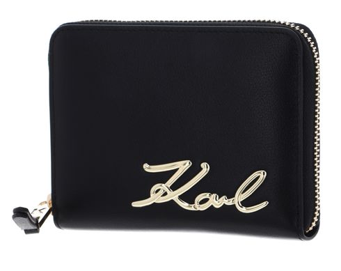 KARL LAGERFELD K / Signature 2.0 Zip Wallet M Black / Gold