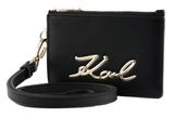 KARL LAGERFELD K / Signature 2.0 Strap Zip Around Wallet Black KARL LAGERFELD K / Signature 2.0 Strap Zip Around Wallet Black