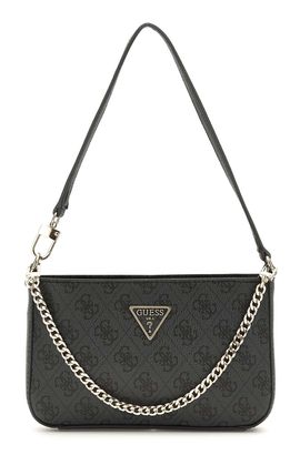 GUESS Noelle Mini Top Zip Shoulder Bag Coal Logo