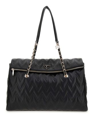 GUESS Eda Large Flap Travel Tote Black