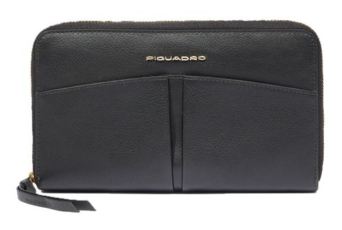 PIQUADRO Ashley Zip Around Women's Wallet RFID Black