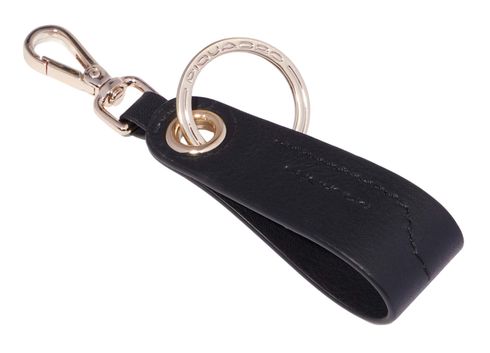 PIQUADRO Circle Keychain With Carabiner Hook Black