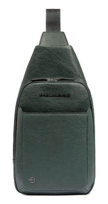 PIQUADRO Black Square Mono Sling Bag GreenGreen