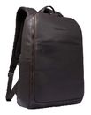 PIQUADRO Black Square Backpack Wide Opening 14" Dark Brown