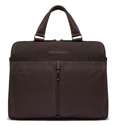 PIQUADRO Hedley 2 Handle Briefcase 14" Dark Brown