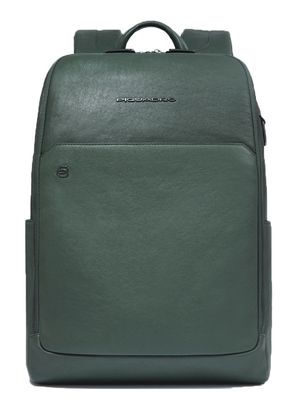 PIQUADRO Black Square Backpack Wide Opening 14" GreenGreen