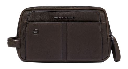 PIQUADRO Hedley Leather Toiletry Bag Dark Brown