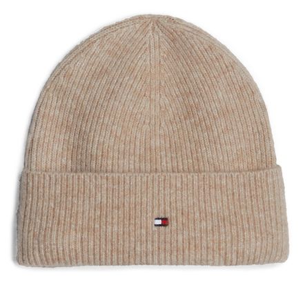 TOMMY HILFIGER Essential Flag Fuzzy Beanie Beige