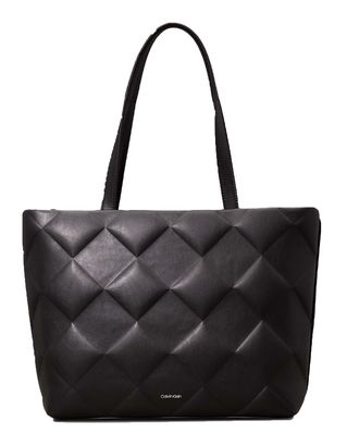 Calvin Klein Diamond Quilt Medium Shopper M CK Black