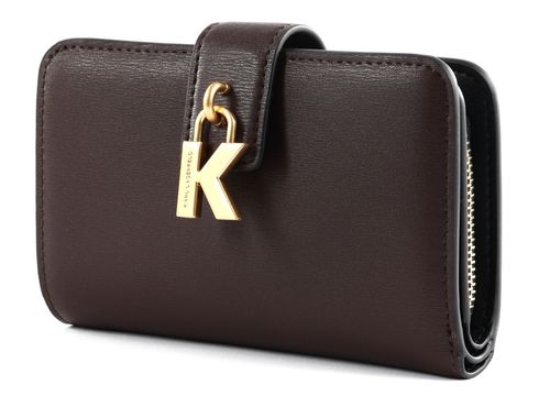 KARL LAGERFELD K / Lock Compact Wallet M Dark Chocolate