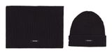 Calvin Klein Soft Giftset GS Classic Rib Beanie + Scarf CK Black Calvin Klein Soft Giftset GS Classic Rib Beanie + Scarf CK Black