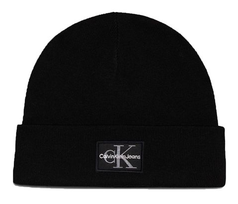 Calvin Klein CKJ Mono Logo Patch Warm Beanie Black