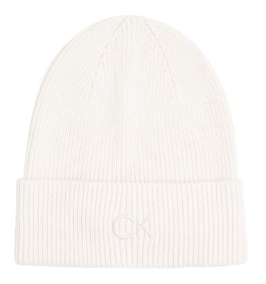 Calvin Klein CK Daily Embroidery Rine Rib Beanie Lily White