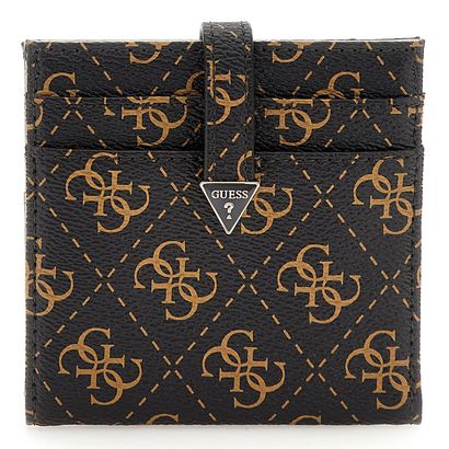 GUESS Laurel SLG Tab Card Case Brown Logo