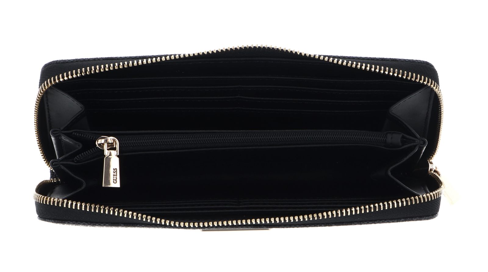 GUESS Laurel II Large Zip Around Wallet - Coal Logo Geldbörse Mit Reißverschluss