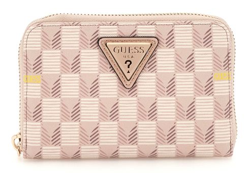 GUESS G Wave SLG Medium Zip Around Wallet Blush Logo