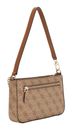 GUESS Noelle Mini Top Zip Shoulder Bag Latte Logo