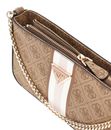 GUESS Noelle Mini Top Zip Shoulder Bag Latte Logo