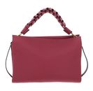 COCCINELLE Boheme Grana Double Crossbody Double Grainy Leather Rosewood / Brandy