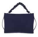 COCCINELLE Boheme Grana Double Crossbody Double Grainy Leather Royal Blue / Fon. Brown