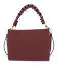 COCCINELLE Boheme Grana Double Crossbody Double Grainy Leather Brandy / Gren. Red