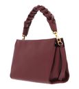 COCCINELLE Boheme Grana Double Crossbody Double Grainy Leather Brandy / Gren. Red