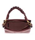 COCCINELLE Boheme Grana Double Crossbody Double Grainy Leather Brandy / Gren. Red