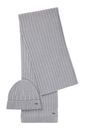 BOSS Lona Set Scarf and Beanie Silver BOSS Lona Set Scarf and Beanie Silver
