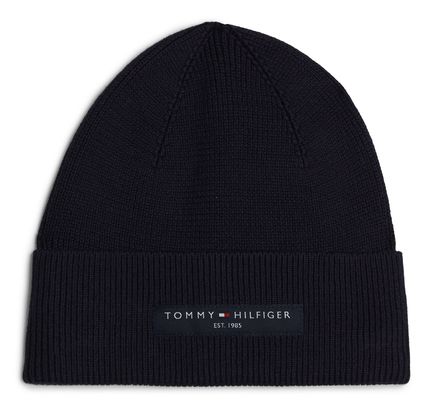 TOMMY HILFIGER TH Foundation Cotton Beanie Space Blue