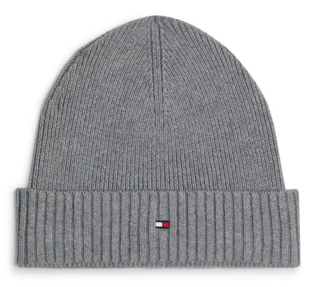 TOMMY HILFIGER TH Flag Pima Cotton Beanie Mid Grey Heather