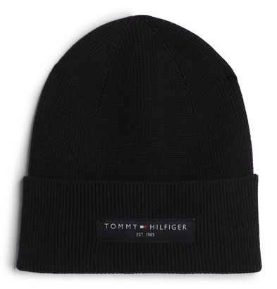 TOMMY HILFIGER TH Foundation Cotton Beanie Black