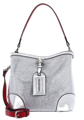 VALENTINO Label Bucket Bag Argento