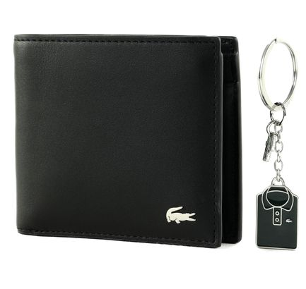 LACOSTE FG M Billfold Key Ring Box Noir KR Sinople