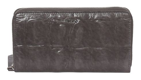 abro Leather Maxi Cocco Wallet Dark Grey